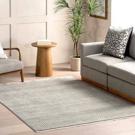 Nuloom Lavender Geometric Fringe Area Rug 5ft x 7ft 10in BDSN61D-508